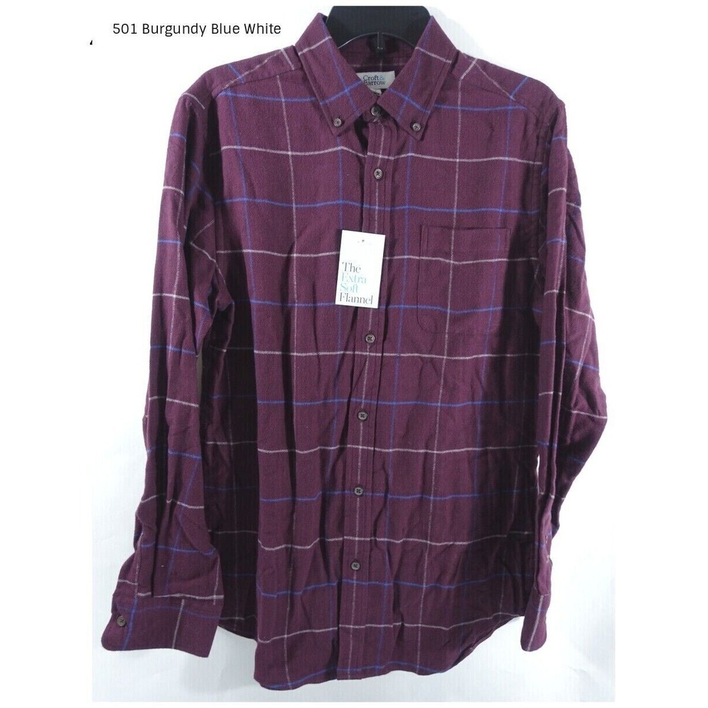 Croft and Barrow Flannel Shirt Mens Small Super Soft Heat Retention Chest Pocket